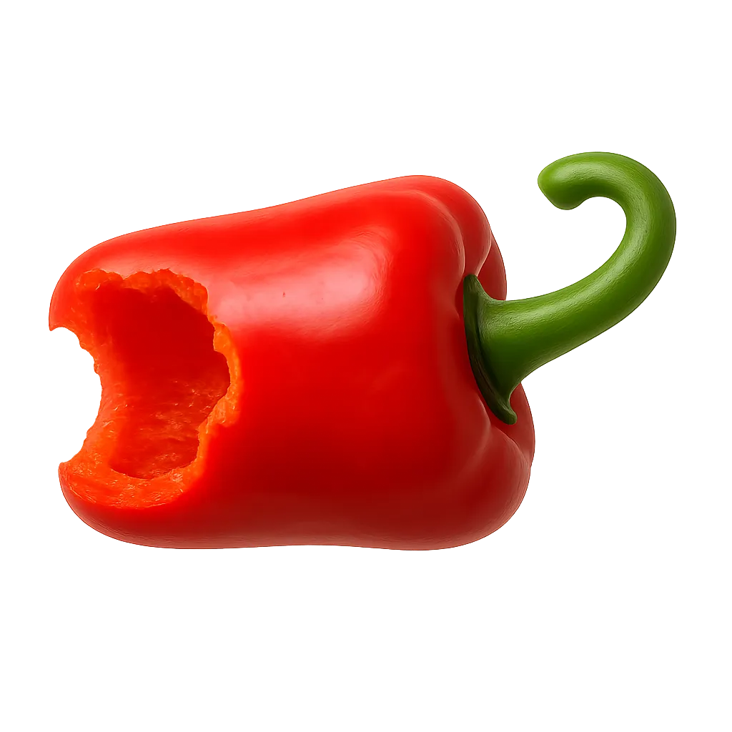 Okousaná paprika - kuchyňský odpad vhodný k drcení